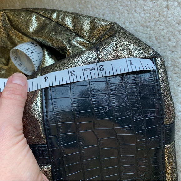 Golden Black Glittery Express Hobo Bag - Picture 6 of 13